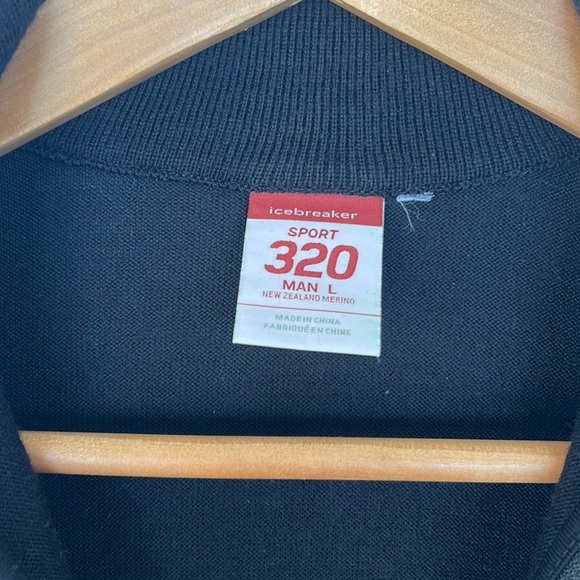 NOS Icebreaker Mens L Sport 320 Merino Wool Long Sleeve Half Zip Mid Layer Top - Picture 5 of 13
